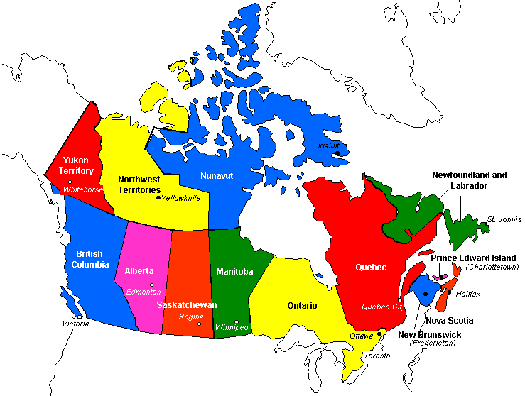 canada cartina