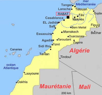 Mappa del Marocco