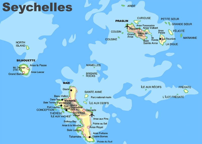 cartina seychelles
